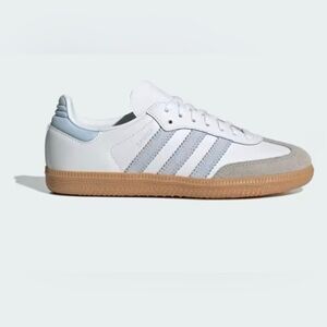 New Adidas Samba White Leather/Light Blue